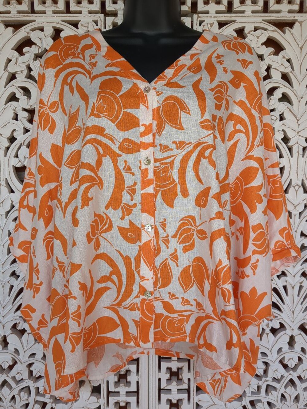 Oversized (See Pictures) Boho Tunic Linen Blend - Picture 1 of 15